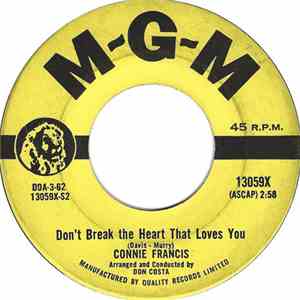 Connie Francis - Don't Break The Heart That Loves You / Drop It Joe FLAC