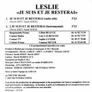 Leslie - Je Suis Et Je Resterai FLAC