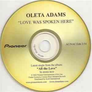 Oleta Adams - Love Was Spoken Here FLAC