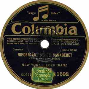 New York Liederkranz - Niederländisches Dankgebet (Wir Treten Zum Beten) / Das Ist Der Tag Des Herrn FLAC