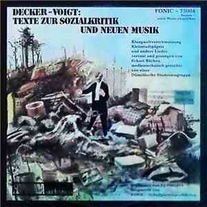Eckart Bücken, Hans-Helmut Decker-Voigt - Decker-Voigt: Texte Zur Sozialkritik Und Neuen Musik FLAC