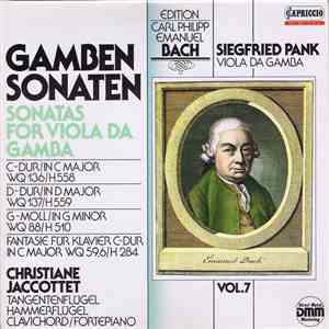 Carl Philipp Emanuel Bach, Siegfried Pank, Christiane Jaccottet - Gamben Sonaten FLAC