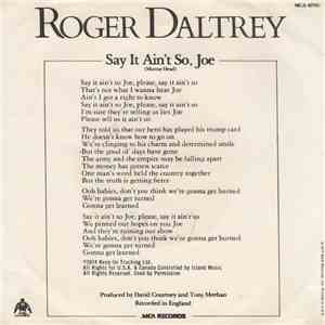 Roger Daltrey - Say It Ain't So Joe FLAC