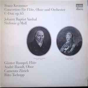 Franz Krommer / Johann Baptist Vanhal - Günter Rumpel, André Raoult, Camerata Zürich, Räto Tschupp - Concertino Für Flöte, Oboe Und Orchester C-Dur, Op.65 / Sinfonie G-Moll FLAC