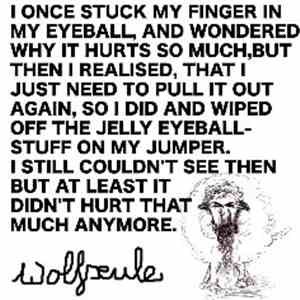 Wolfseule - I Once Stuck My Finger In My Eyeball And Wondered, Why It Hurts So Much, But Then I Realised, That I Just Need To Pull It Out Again, So I Did And Wiped The Jelly Eyeball-Stuff Off On My Jumper, I Still Couldn't See Then, But It Didn't Hurt Tha FLAC